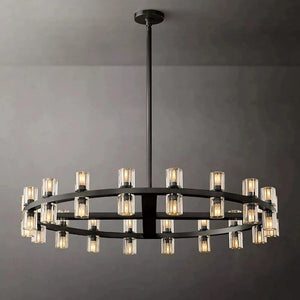 Arcachon - Modern Round LED Chandelier with Clear Glass Shade