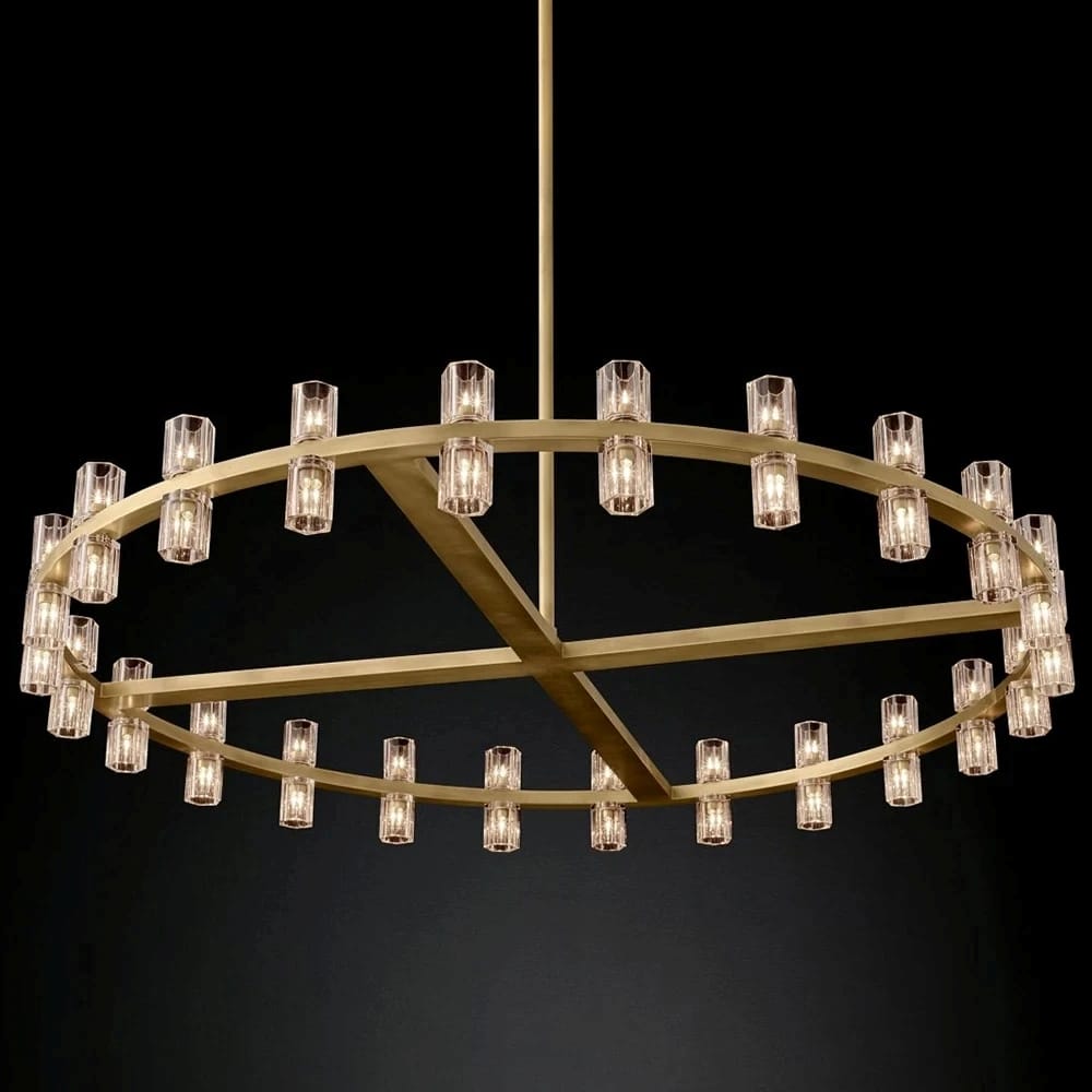 Arcachon - Modern Round LED Chandelier with Clear Glass Shade