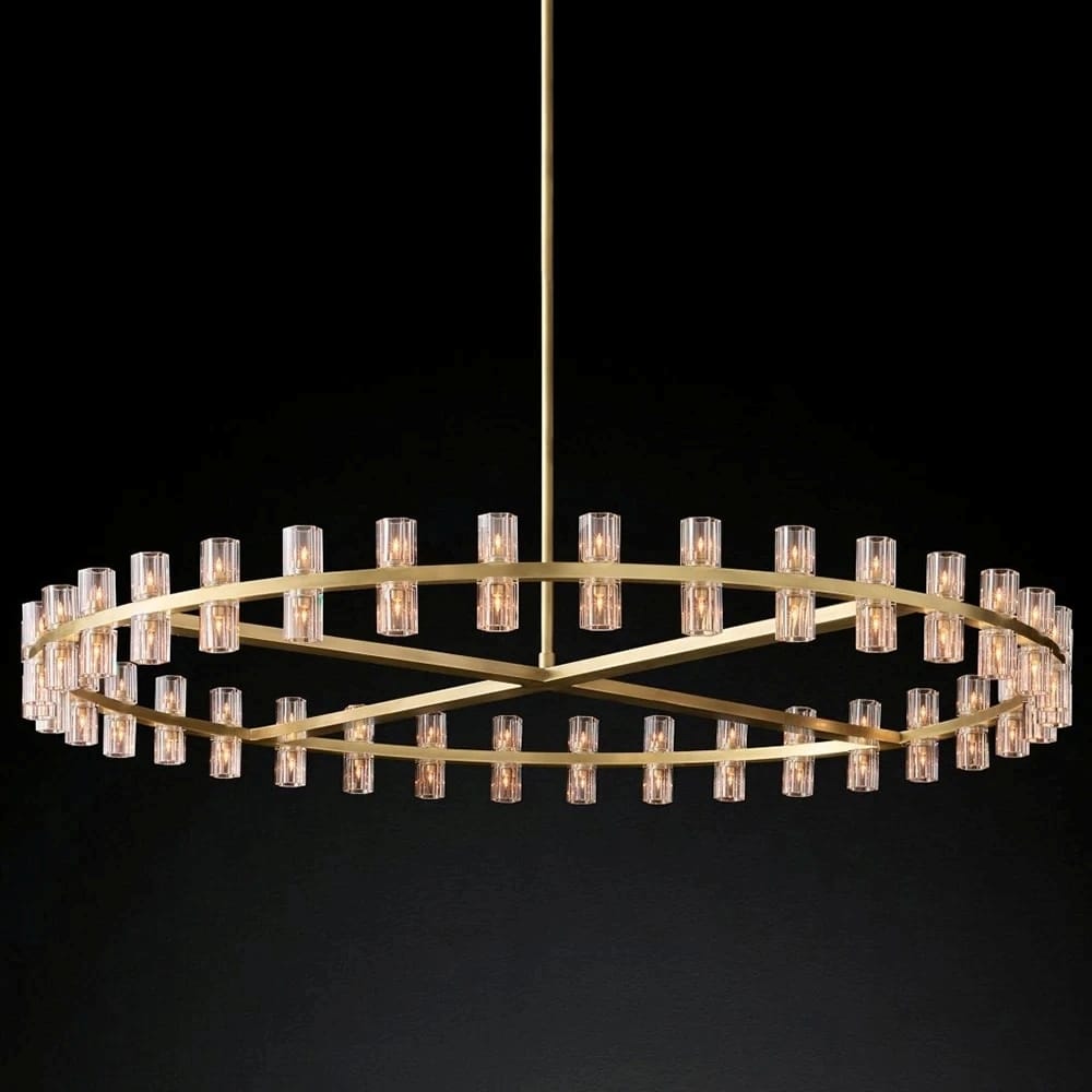 Arcachon - Modern Round LED Chandelier with Clear Glass Shade