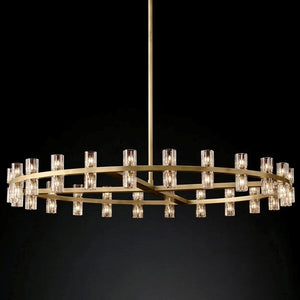 Arcachon - Modern Round LED Chandelier with Clear Glass Shade