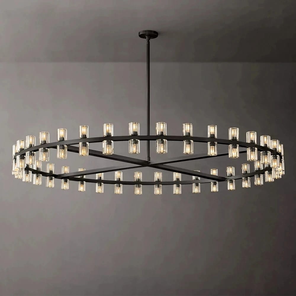 Arcachon - Modern Round LED Chandelier with Clear Glass Shade