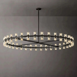 Arcachon - Modern Round LED Chandelier with Clear Glass Shade