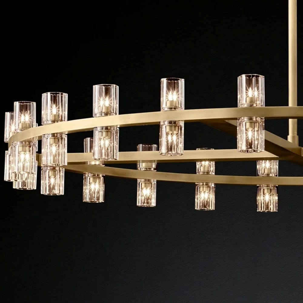 Arcachon - Modern Round LED Chandelier with Clear Glass Shade