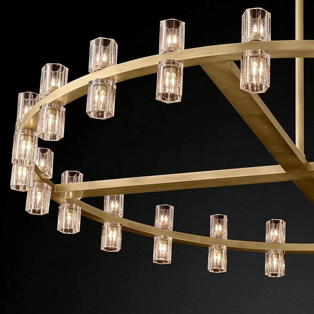 Arcachon - Modern Round LED Chandelier with Clear Glass Shade