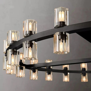 Arcachon - Modern Round LED Chandelier with Clear Glass Shade