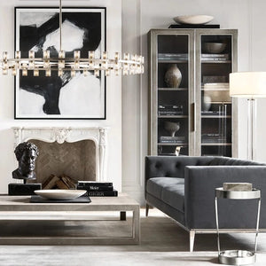 Arcachon - Modern Round LED Chandelier with Clear Glass Shade