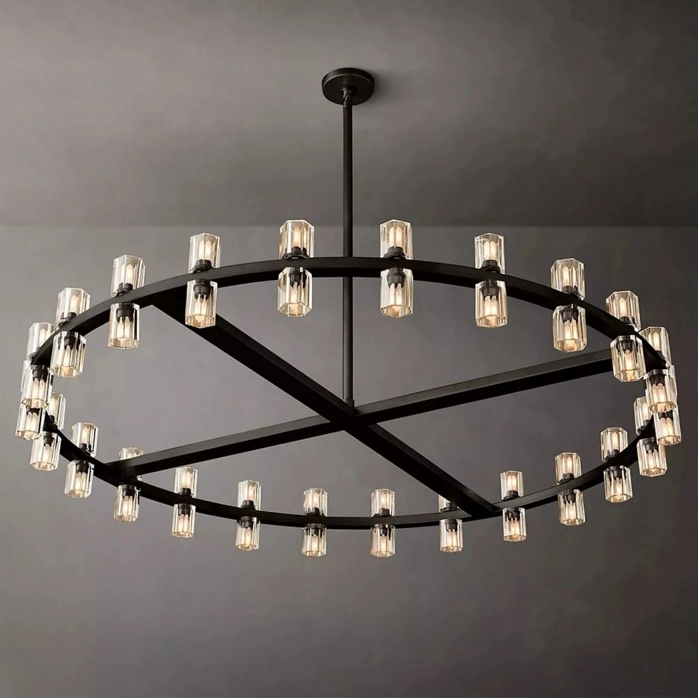 Arcachon - Modern Round LED Chandelier with Clear Glass Shade