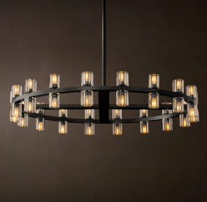 Arcachon - Modern Round LED Chandelier with Clear Glass Shade