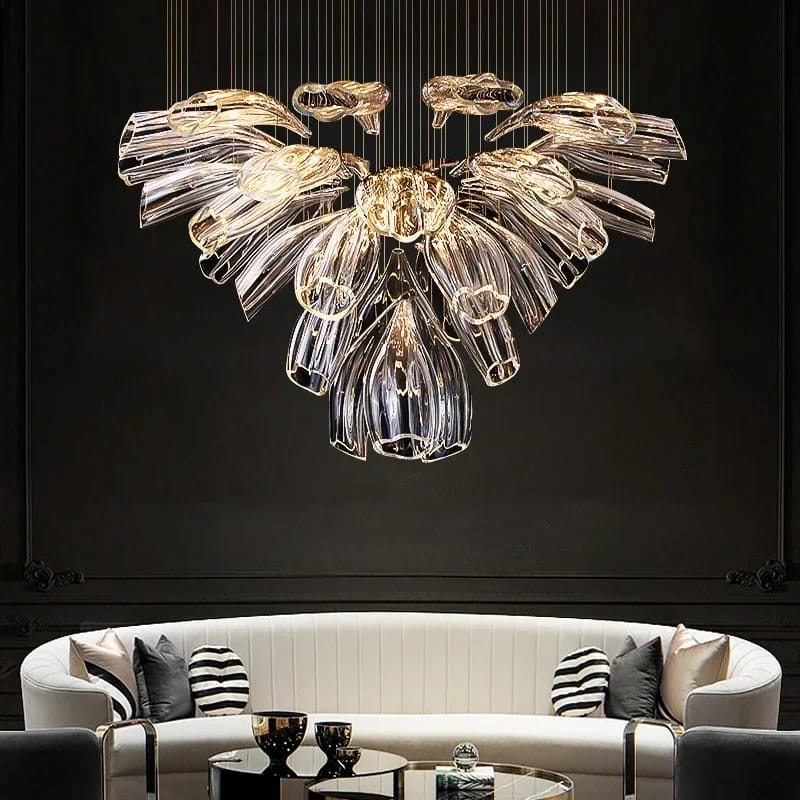 Ase - Modern-Design Crystal Chandelier in the Shape of a Flower