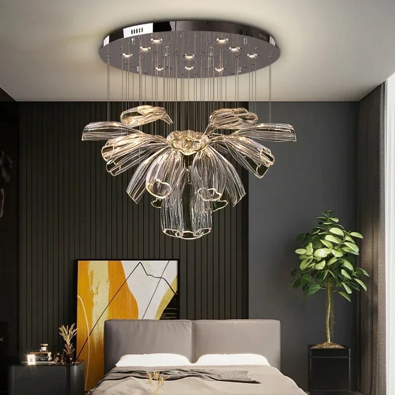 Ase - Modern-Design Crystal Chandelier in the Shape of a Flower