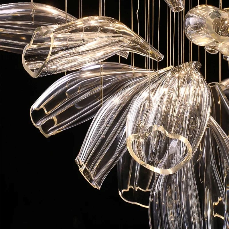 Ase - Modern-Design Crystal Chandelier in the Shape of a Flower