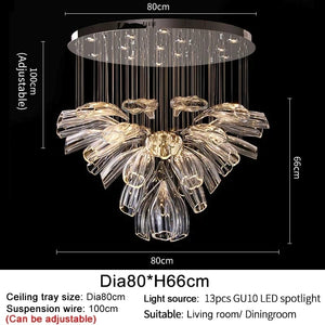 Ase - Modern-Design Crystal Chandelier in the Shape of a Flower