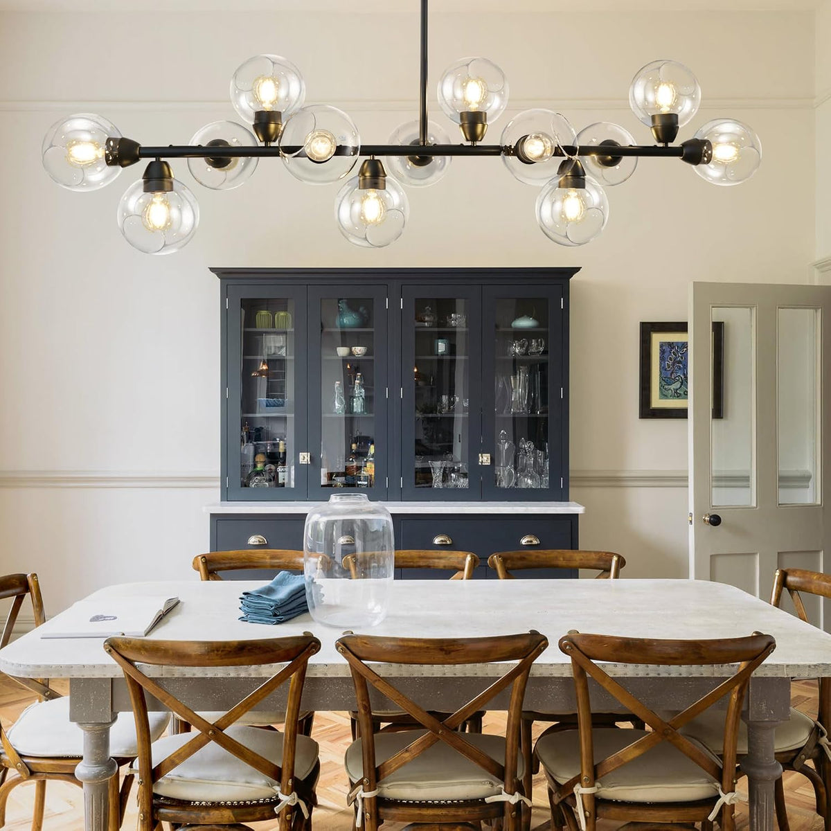 Astral - Linear Chandelier Dining Room 59 Inch Sputnik Island Pendant Light