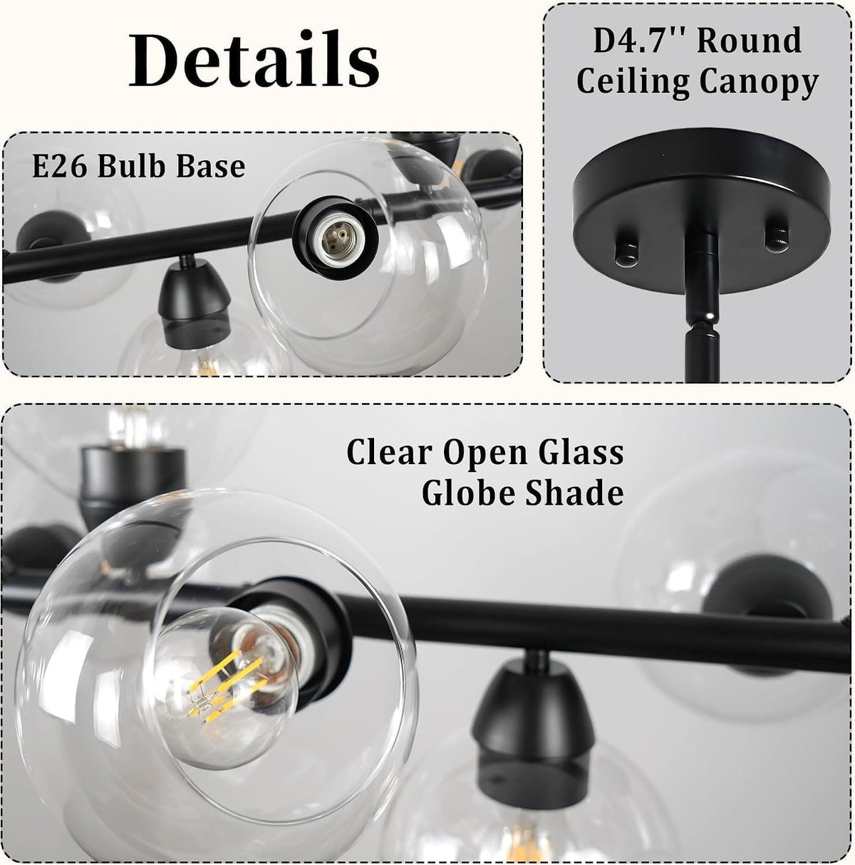 Astral - Linear Chandelier Dining Room 59 Inch Sputnik Island Pendant Light