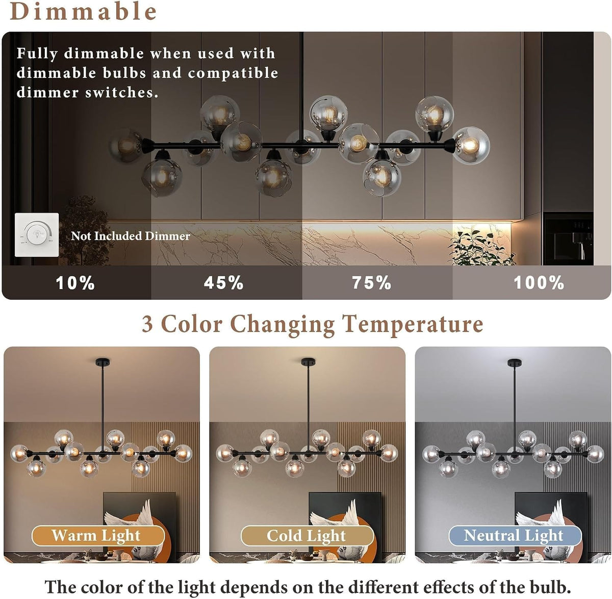 Astral - Linear Chandelier Dining Room 59 Inch Sputnik Island Pendant Light