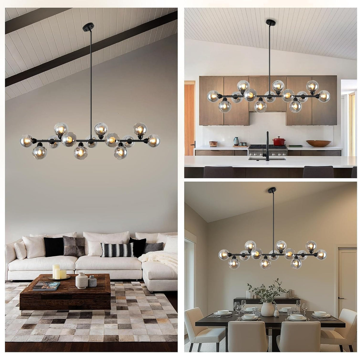 Astral - Linear Chandelier Dining Room 59 Inch Sputnik Island Pendant Light
