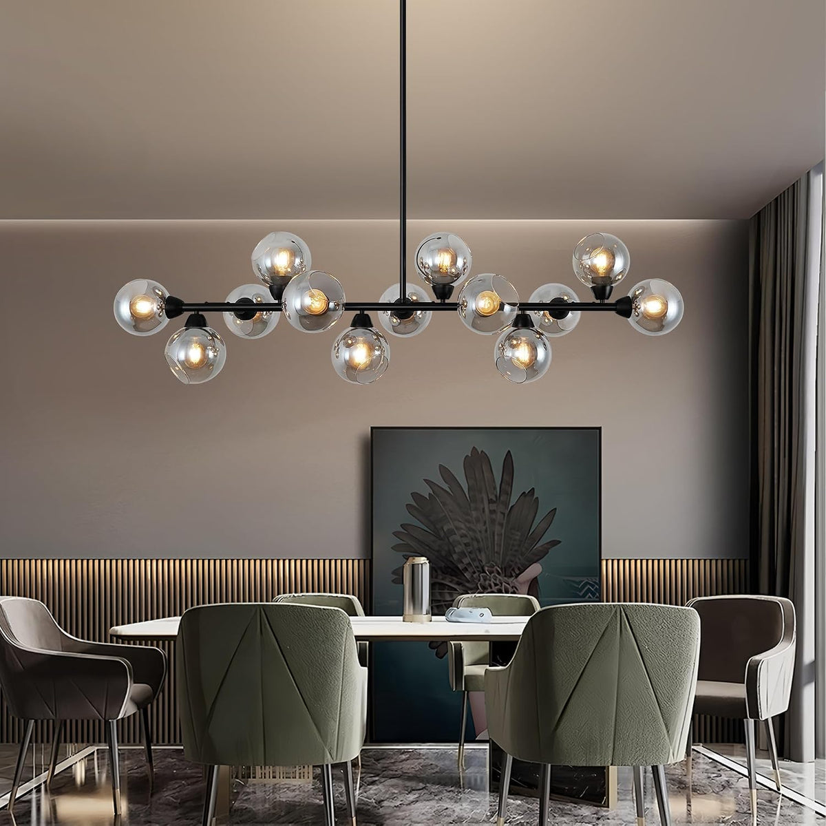 Astral - Linear Chandelier Dining Room 59 Inch Sputnik Island Pendant Light