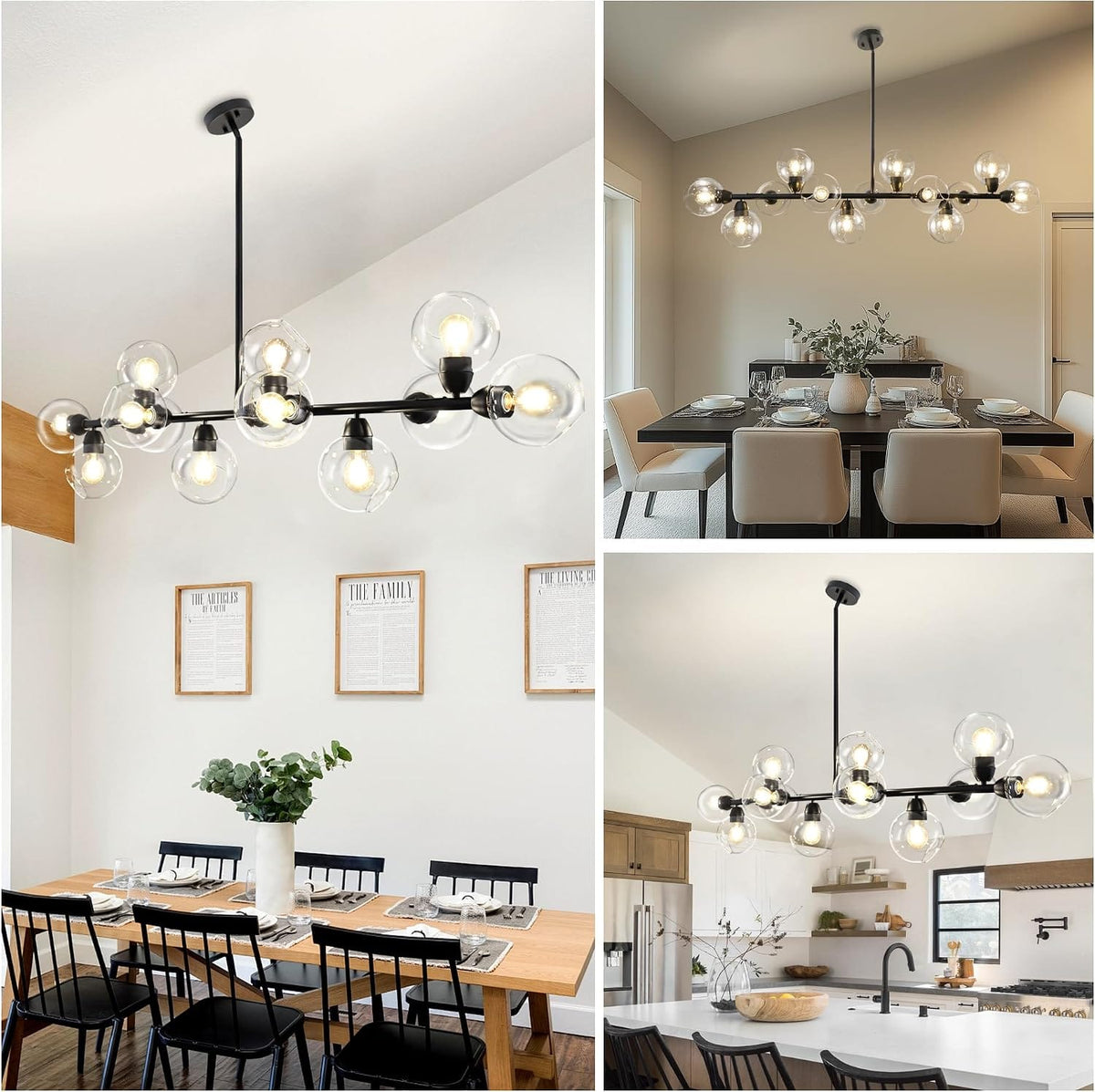 Astral - Linear Chandelier Dining Room 59 Inch Sputnik Island Pendant Light