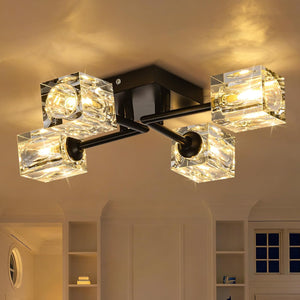 Astrid - Semi-Recessed Glass Ceiling Lamp with 4 Lights