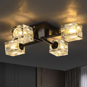 Astrid - Semi-Recessed Glass Ceiling Lamp with 4 Lights