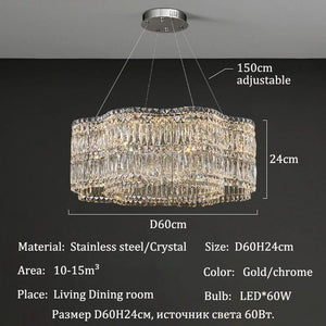 Chandelier with dimensions and specifications on a black background