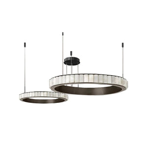Aurum & Noir - Modern LED Pendant Light Gold and Black Marble Lustre