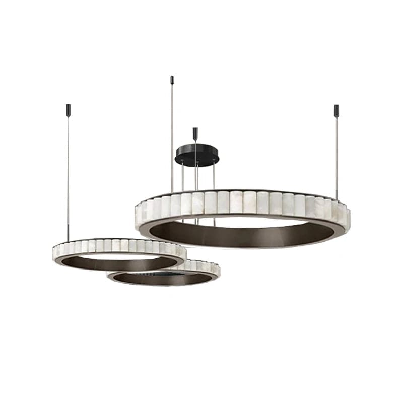 Aurum & Noir - Modern LED Pendant Light Gold and Black Marble Lustre