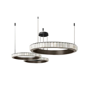 Aurum & Noir - Modern LED Pendant Light Gold and Black Marble Lustre