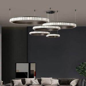 Aurum & Noir - Modern LED Pendant Light Gold and Black Marble Lustre