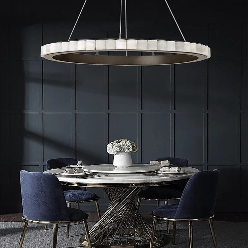 Aurum & Noir - Modern LED Pendant Light Gold and Black Marble Lustre