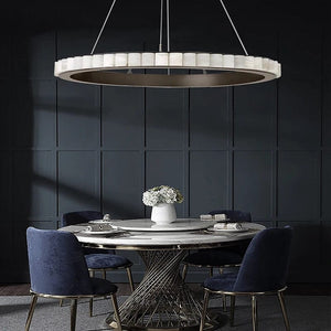 Aurum & Noir - Modern LED Pendant Light Gold and Black Marble Lustre