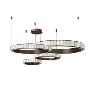 Aurum & Noir - Modern LED Pendant Light Gold and Black Marble Lustre