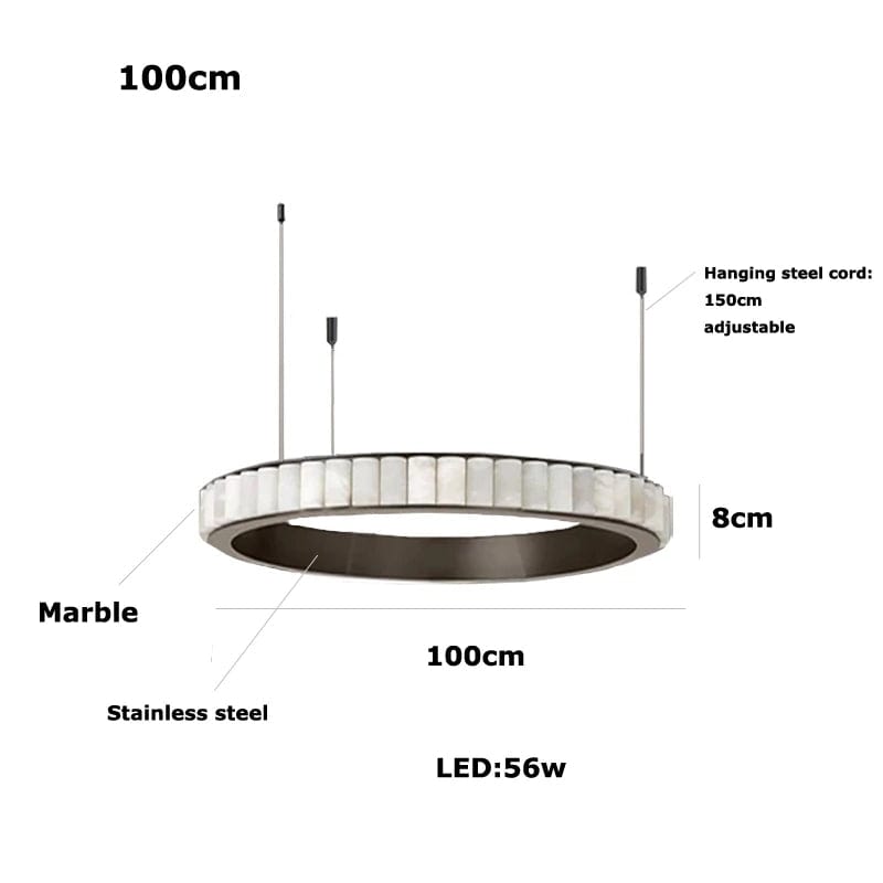 Aurum & Noir - Modern LED Pendant Light Gold and Black Marble Lustre