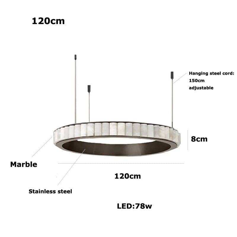 Aurum & Noir - Modern LED Pendant Light Gold and Black Marble Lustre