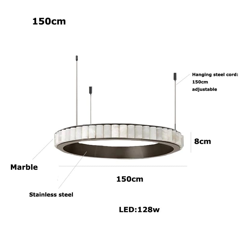 Aurum & Noir - Modern LED Pendant Light Gold and Black Marble Lustre