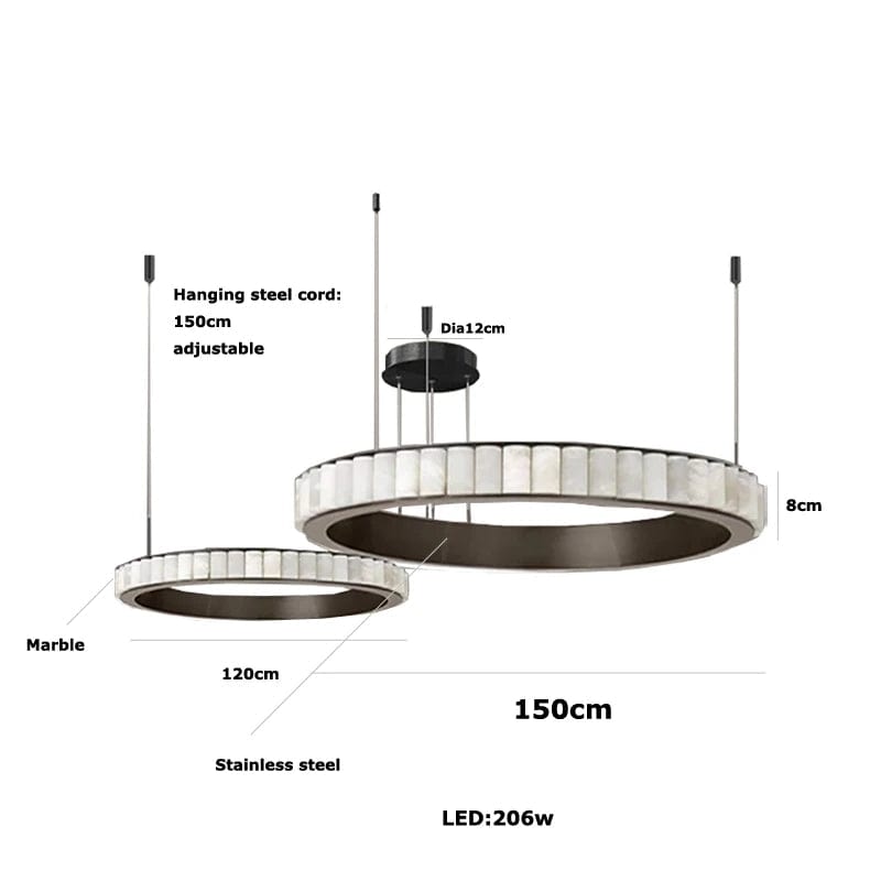 Aurum & Noir - Modern LED Pendant Light Gold and Black Marble Lustre