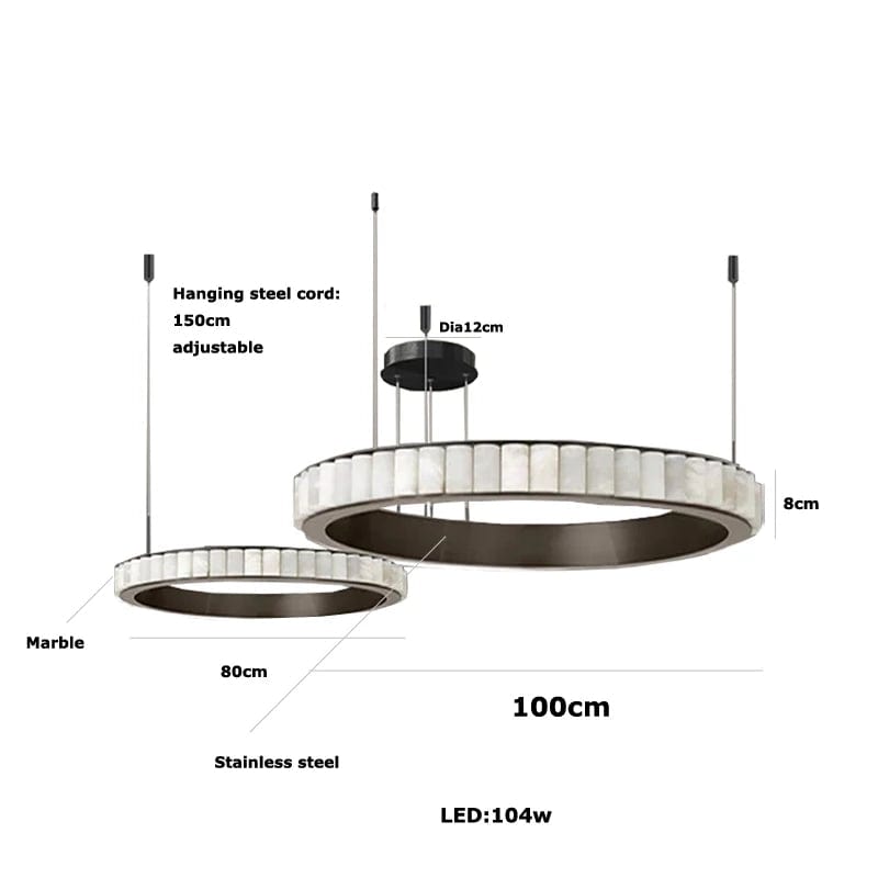 Aurum & Noir - Modern LED Pendant Light Gold and Black Marble Lustre