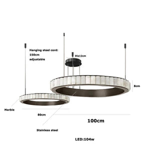 Aurum & Noir - Modern LED Pendant Light Gold and Black Marble Lustre