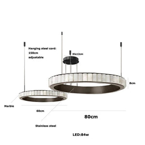 Aurum & Noir - Modern LED Pendant Light Gold and Black Marble Lustre