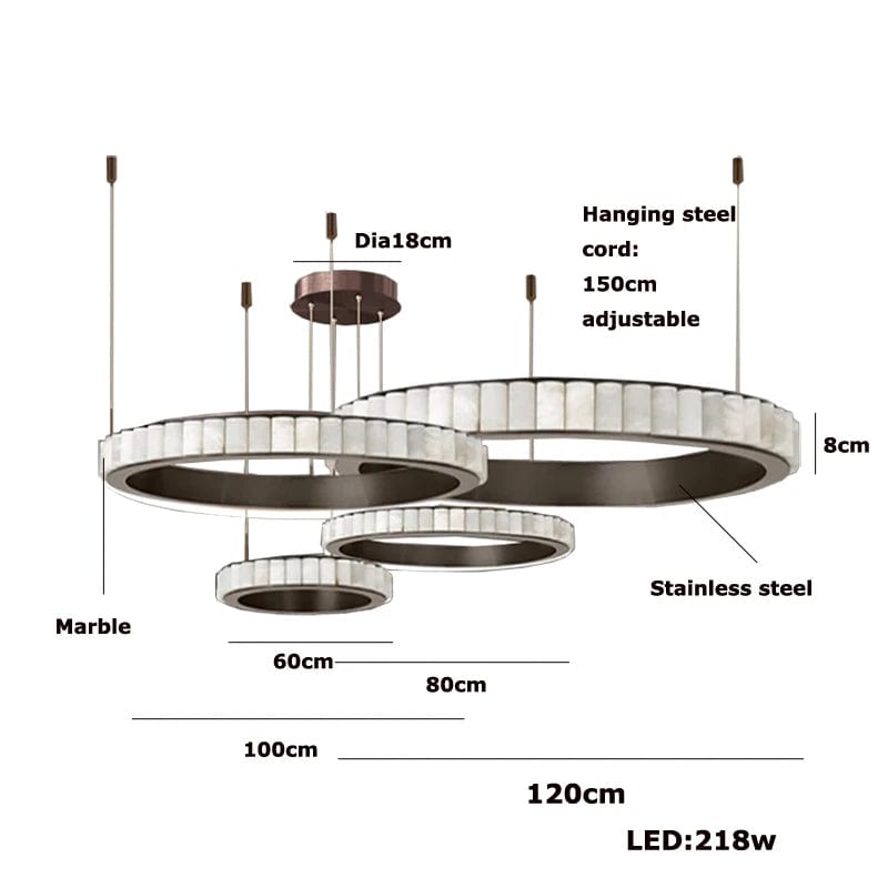 Aurum & Noir - Modern LED Pendant Light Gold and Black Marble Lustre