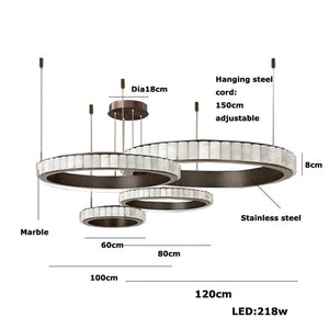 Aurum & Noir - Modern LED Pendant Light Gold and Black Marble Lustre