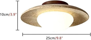 Bistrot - Natural Stone Ceiling Lamp with Disc Design