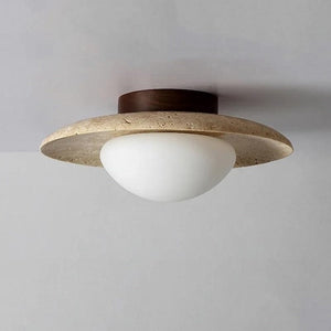 Bistrot - Natural Stone Ceiling Lamp with Disc Design