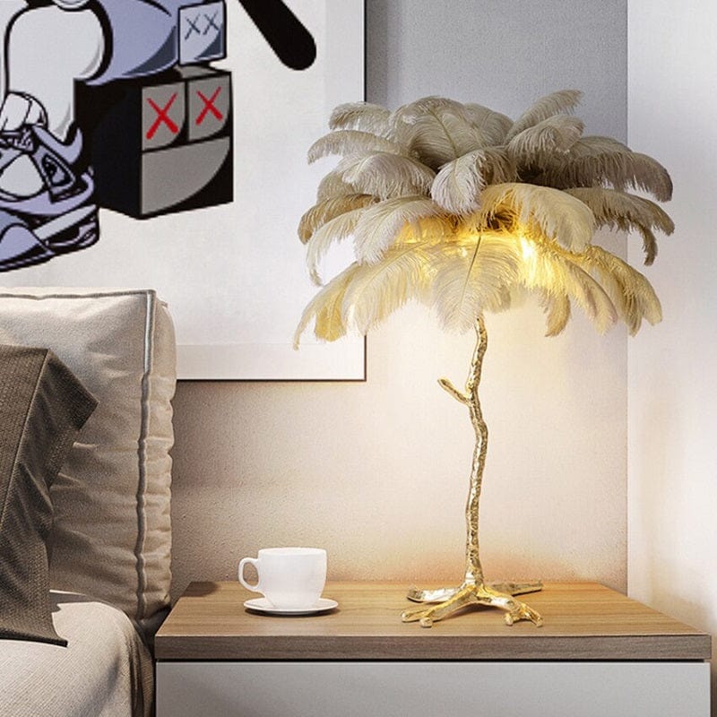 Bjorn - Luxury Ostrich Feather Table Lamp Nordic Modern