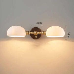Blemontt - Traditional Vintage Wall Lamp Made of Brass, Ash Wood
