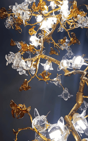 Brass Maple Long Branch Staircase Chandelier