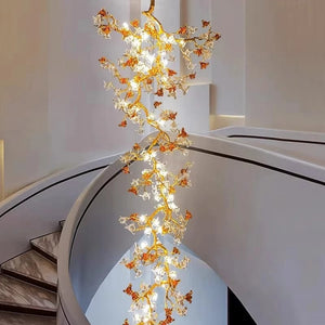 Brass Maple Long Branch Staircase Chandelier