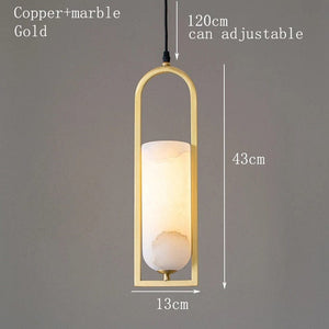 Brecht - Natural Copper Marble Pendant Lamp