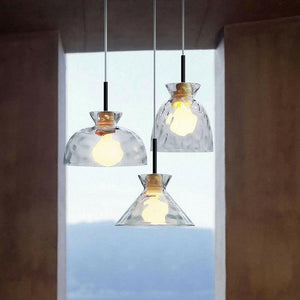 Brooke - Water Ripple Style Clear Glass Pendant Lamp