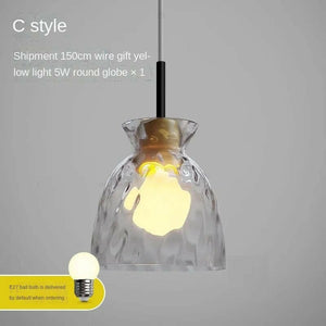 Brooke - Water Ripple Style Clear Glass Pendant Lamp